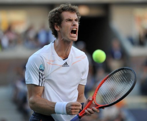 Andy Murray celebrates victory in the first set against Novak Djokovic in the final at the US Open on September 10, 2012 Andy Murray celebrates victory in the first set against Novak Djokovic in the final at the US Open on September 10, 2012