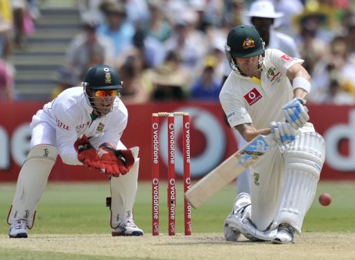 Michael Clarke (right) plays a shot against South Africa at the Adelaide Oval on November 25, 2012 Michael Clarke (right) plays a shot against South Africa at the Adelaide Oval on November 25, 2012
