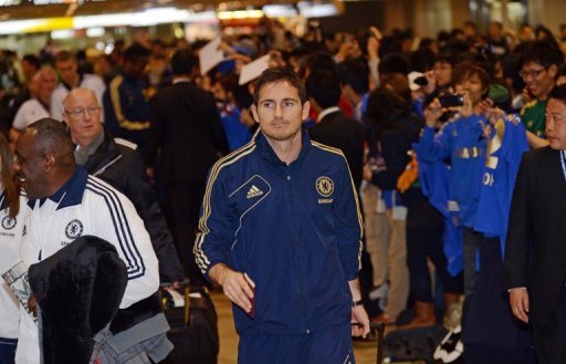 Midfielder Frank Lampard arrives with Chelsea in Tokyo on December 9, 2012 for the Club World Cup Midfielder Frank Lampard arrives with Chelsea in Tokyo on December 9, 2012 for the Club World Cup