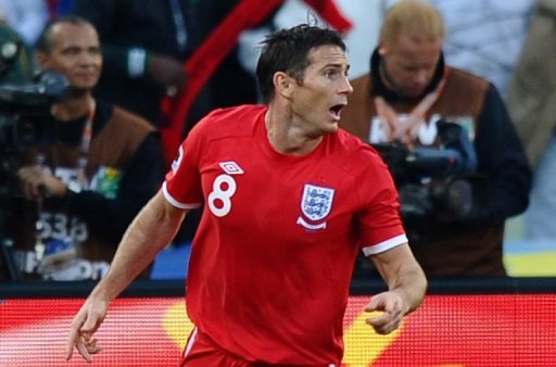Frank Lampard reacts after his effort on goal is missed by officials at the World Cup against Germany on June 27, 2010 Frank Lampard reacts after his effort on goal is missed by officials at the World Cup against Germany on June 27, 2010