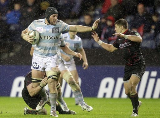 Edinburgh's Piers Francis (R) vies with Racing Metro 92's Jacques Cronje, in Edinburgh, on December 14, 2012 Edinburgh's Piers Francis (R) vies with Racing Metro 92's Jacques Cronje, in Edinburgh, on December 14, 2012