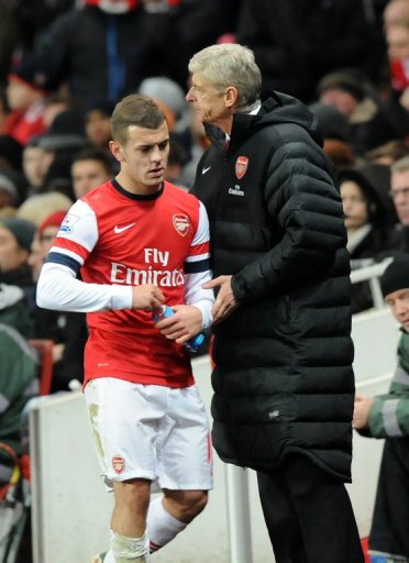 Arsenal's manager Arsene Wenger (R), seen here with midfielder Jack Wilshere, in London, on December 1, 2012 Arsenal's manager Arsene Wenger (R), seen here with midfielder Jack Wilshere, in London, on December 1, 2012