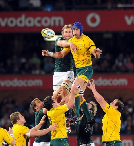 South Africa's Andries Bekker and Australia's Nick Phipps (R), pictured in Pretoria, on September 29, 2012 South Africa's Andries Bekker and Australia's Nick Phipps (R), pictured in Pretoria, on September 29, 2012