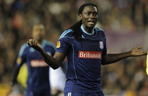 Kenwyne Jones during a match in Valencia on February 23, 2012 Kenwyne Jones during a match in Valencia on February 23, 2012