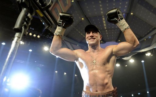 Arthur Abraham celebrates victiory on December 15, 2012 Arthur Abraham celebrates victiory on December 15, 2012