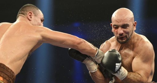 Armenian-German super middleweight boxer Arthur Abraham (L) punches French challenger Mehdi Bouadla on December 15, 2012 Armenian-German super middleweight boxer Arthur Abraham (L) punches French challenger Mehdi Bouadla on December 15, 2012