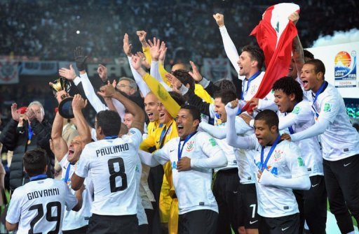 Brazilian giants Corinthians celebrate winning the Club World Cup in Yokohama, Japan on December 16, 2012 Brazilian giants Corinthians celebrate winning the Club World Cup in Yokohama, Japan on December 16, 2012