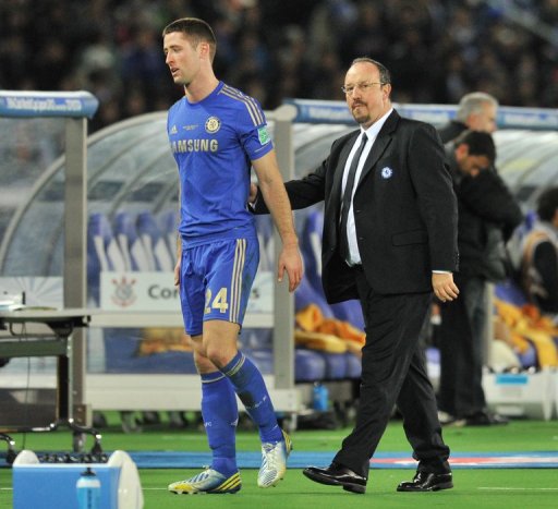 Chelsea defender Gary Cahill trudges off after getting a red card in the 1-0 defeat to Corinthians on December 16, 2012 Chelsea defender Gary Cahill trudges off after getting a red card in the 1-0 defeat to Corinthians on December 16, 2012