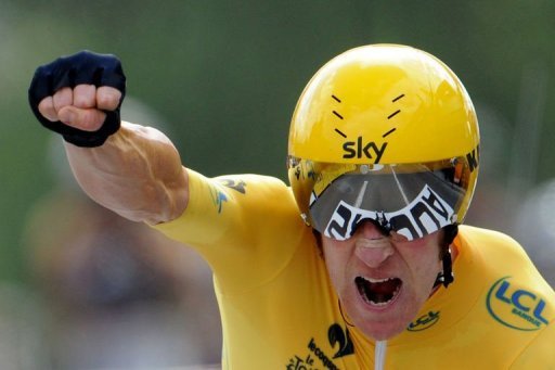 British cyclist Bradley Wiggins pictured during the Tour de France on July 21, 2012 British cyclist Bradley Wiggins pictured during the Tour de France on July 21, 2012