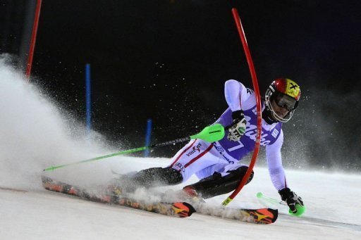 Austria's Marcel Hirscher competes during the Men's World Cup slalom on December 18, 2012, in Madonna di Campiglio Austria's Marcel Hirscher competes during the Men's World Cup slalom on December 18, 2012, in Madonna di Campiglio