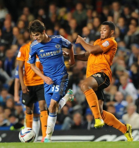 Lucas Piazon (L) in action for Chelsea against Wolves in the third round of the League Cup on September 25, 2012 Lucas Piazon (L) in action for Chelsea against Wolves in the third round of the League Cup on September 25, 2012