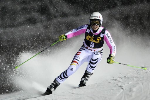 Germany's Viktoria Rebensburg competes during the FIS Alpine Ski World Cup women's giant slalom on December 19, 2012 Germany's Viktoria Rebensburg competes during the FIS Alpine Ski World Cup women's giant slalom on December 19, 2012