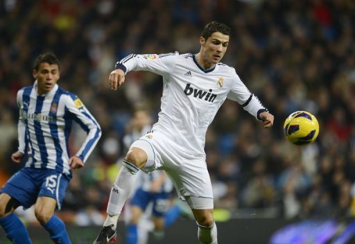Real Madrid's Cristiano Ronaldo during a Spanish league match against Espanyol on December 16, 2012 Real Madrid's Cristiano Ronaldo during a Spanish league match against Espanyol on December 16, 2012