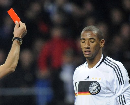 Germany's Jerome Boateng during a World Cup 2010 qualifying match on October 10, 2009 at Luzhniki Stadium in Moscow Germany's Jerome Boateng during a World Cup 2010 qualifying match on October 10, 2009 at Luzhniki Stadium in Moscow