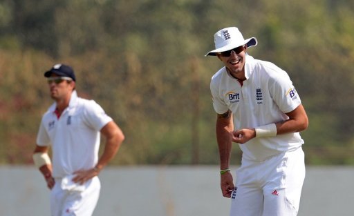 England player Kevin Pietersen (right) at The Sardar Patel Stadium's near Ahmedabad, India, on November 9, 2012 England player Kevin Pietersen (right) at The Sardar Patel Stadium's near Ahmedabad, India, on November 9, 2012