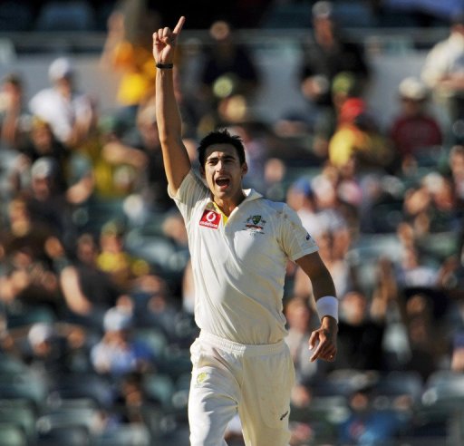 Australia's bowler Mitchell Starc, pictured during a Test match in Perth, on December 2, 2012 Australia's bowler Mitchell Starc, pictured during a Test match in Perth, on December 2, 2012