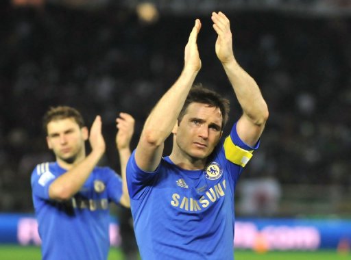 Frank Lampard acknowledges Chelsea fans after losing the Club World Cup final in Yokohama, Japan on December 16, 2012 Frank Lampard acknowledges Chelsea fans after losing the Club World Cup final in Yokohama, Japan on December 16, 2012