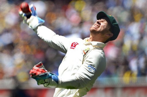 Australian wicketkeeper Matthew Wade celebrates on the first day of the second Test in Melbourne on December 26, 2012 Australian wicketkeeper Matthew Wade celebrates on the first day of the second Test in Melbourne on December 26, 2012