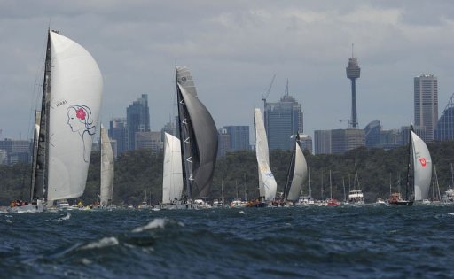 Yachts compete at the start of the gruelling Sydney to Hobart race on December 26, 2012 Yachts compete at the start of the gruelling Sydney to Hobart race on December 26, 2012