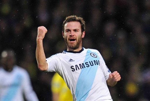 Chelsea's Juan Mata celebrates scoring the opening goal in Norwich on December 26, 2012 Chelsea's Juan Mata celebrates scoring the opening goal in Norwich on December 26, 2012