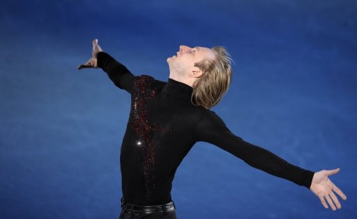 Yevgeny Plushenko performs during the gala at the 2010 European Figure Skating Championships on January 24, 2010 Yevgeny Plushenko performs during the gala at the 2010 European Figure Skating Championships on January 24, 2010