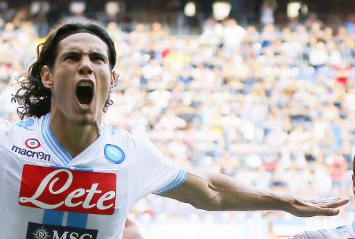 Napoli's Edison Cavani celebrates after scoring at Luigi Ferraris stadium in Genova on September 30, 2012 Napoli's Edison Cavani celebrates after scoring at Luigi Ferraris stadium in Genova on September 30, 2012