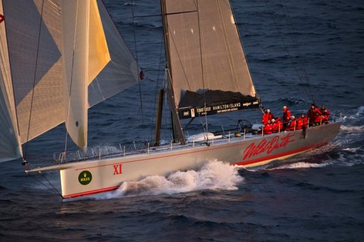 This Rolex handout photo released on December 27, 2012 shows supermaxi Wild Oats XI at sunrise This Rolex handout photo released on December 27, 2012 shows supermaxi Wild Oats XI at sunrise