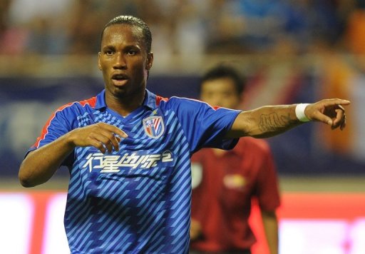 Didier Drogb aplaying for Shanghai Shenhua FC in Shanghai Hongkou Stadium, August 4, 2012 Didier Drogb aplaying for Shanghai Shenhua FC in Shanghai Hongkou Stadium, August 4, 2012