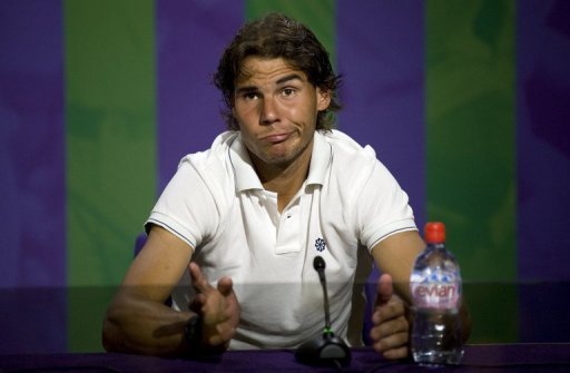 Rafael Nadal speaks during a press conference after his 2nd round defeat, in Wimbledon, on June 28, 2012 Rafael Nadal speaks during a press conference after his 2nd round defeat, in Wimbledon, on June 28, 2012