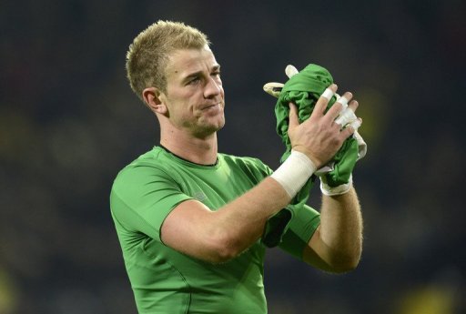City goalkeeper Joe Hart pictured after the Champions League group match against Borussia Dortmund on December 4, 2012 City goalkeeper Joe Hart pictured after the Champions League group match against Borussia Dortmund on December 4, 2012
