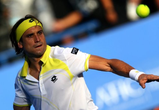 Spain's David Ferrer eyes the ball in Abu Dhabi on December 29, 2012 Spain's David Ferrer eyes the ball in Abu Dhabi on December 29, 2012