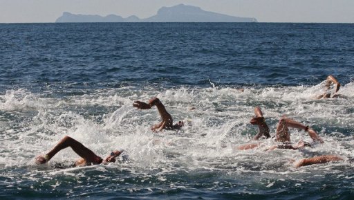 File illustration photo of swimmers competing in an open water race in Italy, on August 31, 2006 File illustration photo of swimmers competing in an open water race in Italy, on August 31, 2006