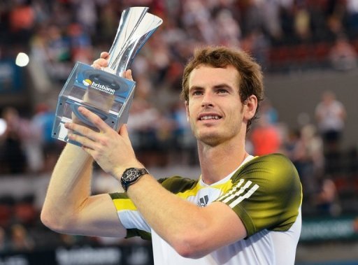 Andy Murray holds the trophy after winning the final of the Brisbane International tournament, on January 6, 2013 Andy Murray holds the trophy after winning the final of the Brisbane International tournament, on January 6, 2013