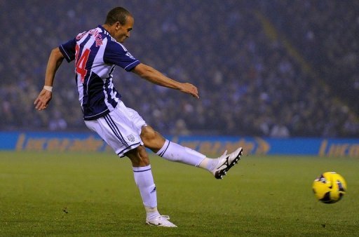 West Bromwich Albion's Peter Odemwingie shoots to score at The Hawthorns in West Bromwich on November 5, 2012 West Bromwich Albion's Peter Odemwingie shoots to score at The Hawthorns in West Bromwich on November 5, 2012