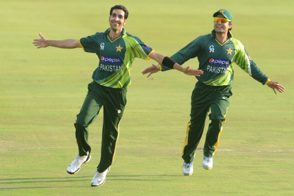 PRETORIA, SOUTH AFRICA - MARCH 03: Umar Gul of Pakistan celebrate the win during the 2nd T20 match between South Africa and Pakistan at SuperSport Park on March 03, 2013 in Pretoria, South Africa.