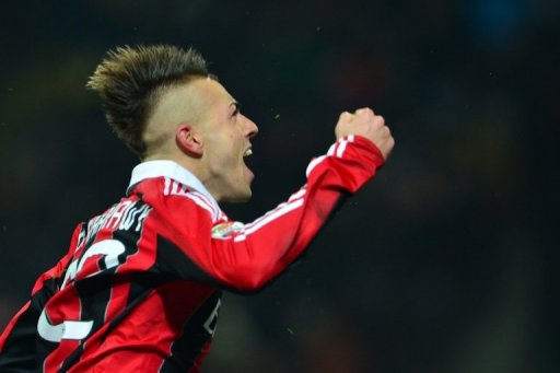 AC Milan's Stephan El Shaarawy celebrates in Milan on February 24, 2013 AC Milan's Stephan El Shaarawy celebrates in Milan on February 24, 2013