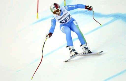 Italian Daniela Merighetti takes part in a training run at Garmisch-Partenkirchen, Germany, on February 28, 2013 Italian Daniela Merighetti takes part in a training run at Garmisch-Partenkirchen, Germany, on February 28, 2013