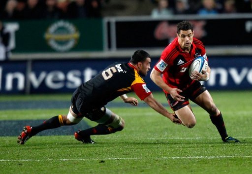Dan Carter of the Crusaders is being tackled by Liam Messam of the Chiefs, in Hamilton, on July 27, 2012 Dan Carter of the Crusaders is being tackled by Liam Messam of the Chiefs, in Hamilton, on July 27, 2012