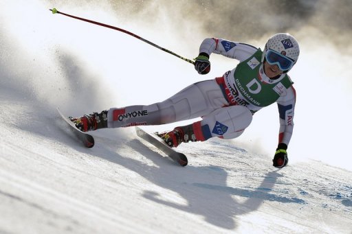 Tina Weirather in the women's downhill event at the Ski World Championships in Schladming, Austria on February 10, 2013 Tina Weirather in the women's downhill event at the Ski World Championships in Schladming, Austria on February 10, 2013