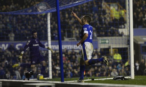 Everton's Leon Osman celebrates scoring against Oldham Athletic on February 26, 2013 Everton's Leon Osman celebrates scoring against Oldham Athletic on February 26, 2013