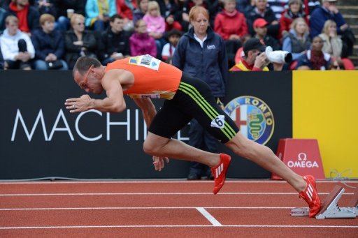 US athlete Jeremy Wariner runs in London on July 14, 2012 US athlete Jeremy Wariner runs in London on July 14, 2012