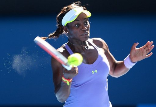Sloane Stephens hits a return during a Australian Open semi-final match in Melbourne on January 24, 2013 Sloane Stephens hits a return during a Australian Open semi-final match in Melbourne on January 24, 2013