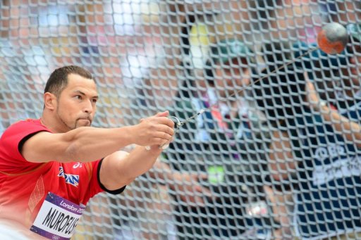 Koji Murofushi competes in the hammer throw qualifying rounds during the London 2012 Olympic Games on August 3, 2012 Koji Murofushi competes in the hammer throw qualifying rounds during the London 2012 Olympic Games on August 3, 2012