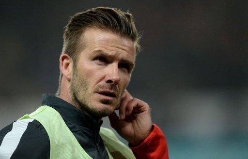 David Beckham is pictured on February 27, 2013 at the Parc-des-Princes stadium David Beckham is pictured on February 27, 2013 at the Parc-des-Princes stadium