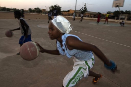 Fatoumata plays basketball at the former Fatoumata plays basketball at the former