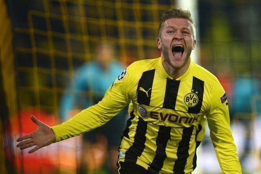 Dortmund midfielder Jakub Blaszczykowski scores against Shakhtar Donetsk on March 5, 2013. Dortmund midfielder Jakub Blaszczykowski scores against Shakhtar Donetsk on March 5, 2013.