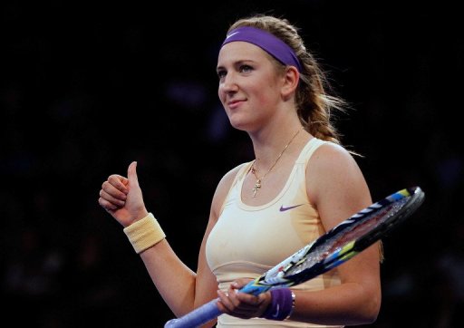 Victoria Azarenka, pictured during the BNP Paribas Showdown at Madison Square Garden in New York, on March 4, 2013 Victoria Azarenka, pictured during the BNP Paribas Showdown at Madison Square Garden in New York, on March 4, 2013