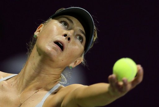 Maria Sharapova, seen in action during a match at WTA Qatar Open, in Doha, on February 16, 2013 Maria Sharapova, seen in action during a match at WTA Qatar Open, in Doha, on February 16, 2013