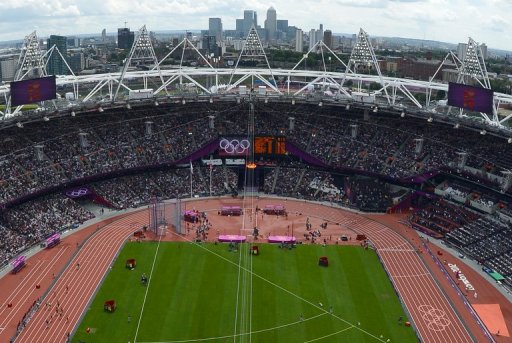 View of the athletics event at the Olympic stadium during the London 2012 Olympic Games on August 3, 2012 View of the athletics event at the Olympic stadium during the London 2012 Olympic Games on August 3, 2012