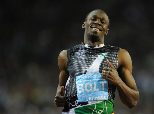 Usain Bolt runs during the men's 100m at the Diamond League athletics meeting in Brussels on September 7, 2012 Usain Bolt runs during the men's 100m at the Diamond League athletics meeting in Brussels on September 7, 2012